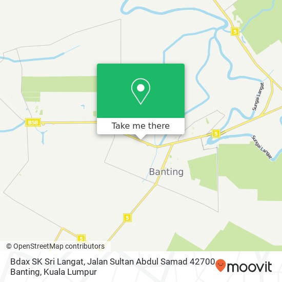 Peta Bdax SK Sri Langat, Jalan Sultan Abdul Samad 42700 Banting