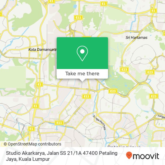 Studio Akarkarya, Jalan SS 21 / 1A 47400 Petaling Jaya map