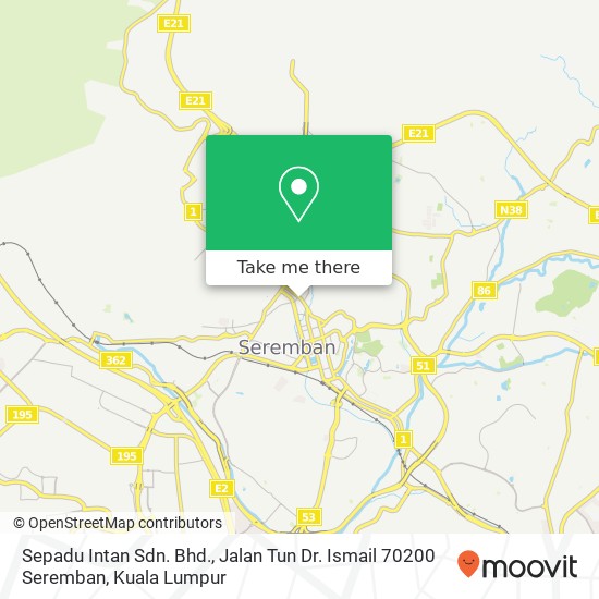 Sepadu Intan Sdn. Bhd., Jalan Tun Dr. Ismail 70200 Seremban map