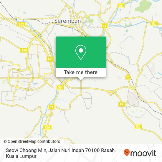 Peta Seow Choong Min, Jalan Nuri Indah 70100 Rasah