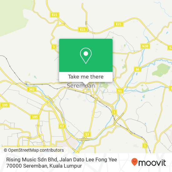 Rising Music Sdn Bhd, Jalan Dato Lee Fong Yee 70000 Seremban map