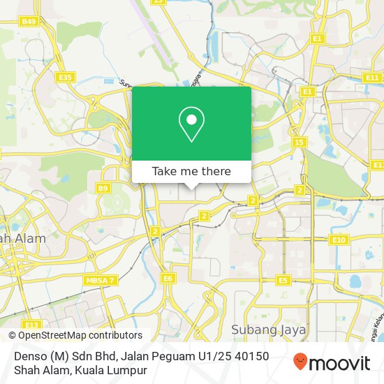 Denso (M) Sdn Bhd, Jalan Peguam U1 / 25 40150 Shah Alam map
