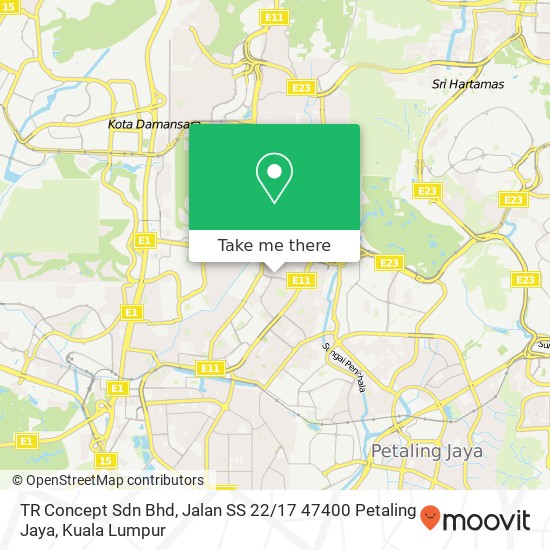 TR Concept Sdn Bhd, Jalan SS 22 / 17 47400 Petaling Jaya map