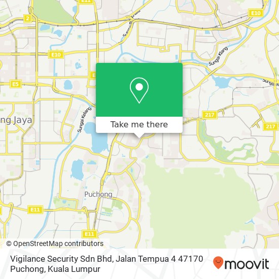 Peta Vigilance Security Sdn Bhd, Jalan Tempua 4 47170 Puchong