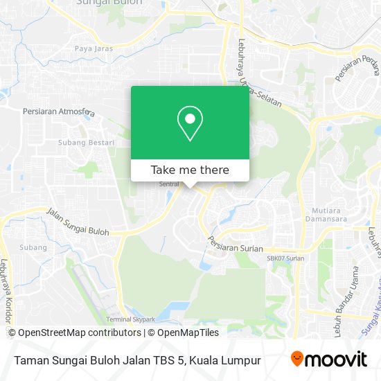 Peta Taman Sungai Buloh Jalan TBS 5