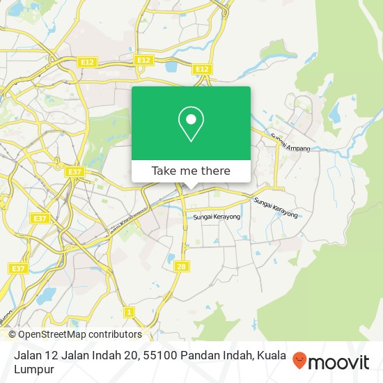 Peta Jalan 12 Jalan Indah 20, 55100 Pandan Indah