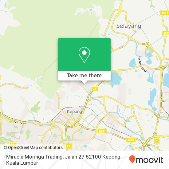 Peta Miracle Moringa Trading, Jalan 27 52100 Kepong