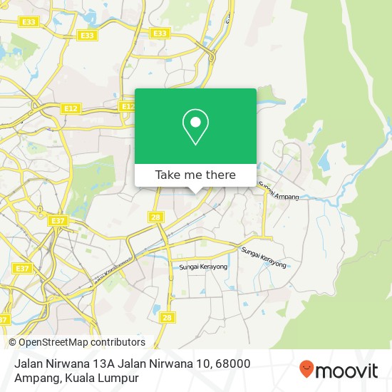 Peta Jalan Nirwana 13A Jalan Nirwana 10, 68000 Ampang