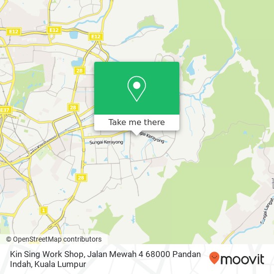 Peta Kin Sing Work Shop, Jalan Mewah 4 68000 Pandan Indah