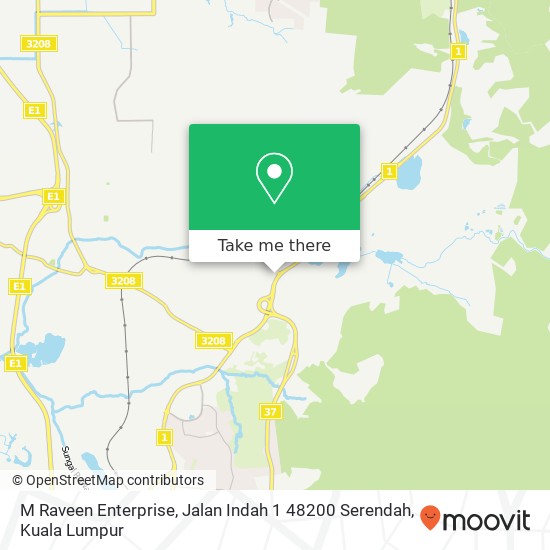 Peta M Raveen Enterprise, Jalan Indah 1 48200 Serendah