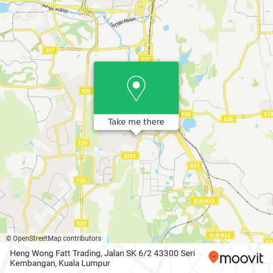 Heng Wong Fatt Trading, Jalan SK 6 / 2 43300 Seri Kembangan map