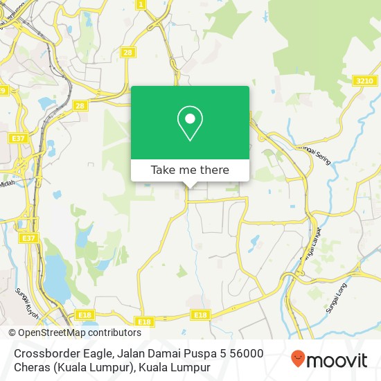 Peta Crossborder Eagle, Jalan Damai Puspa 5 56000 Cheras (Kuala Lumpur)
