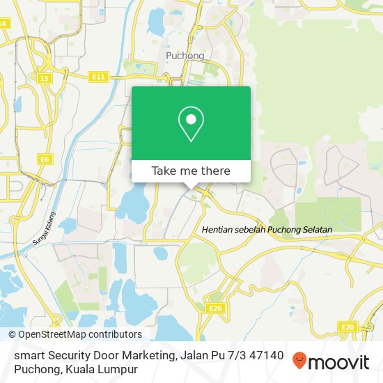 Peta smart Security Door Marketing, Jalan Pu 7 / 3 47140 Puchong