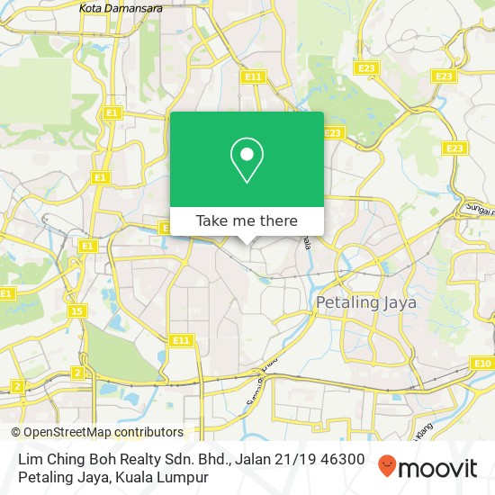 Peta Lim Ching Boh Realty Sdn. Bhd., Jalan 21 / 19 46300 Petaling Jaya