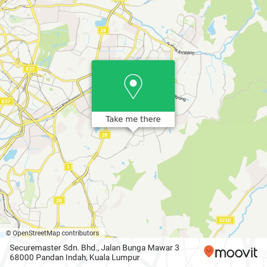 Peta Securemaster Sdn. Bhd., Jalan Bunga Mawar 3 68000 Pandan Indah