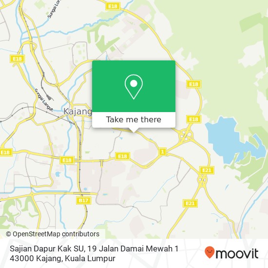 Peta Sajian Dapur Kak SU, 19 Jalan Damai Mewah 1 43000 Kajang