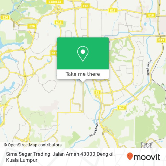 Peta Sirna Segar Trading, Jalan Aman 43000 Dengkil