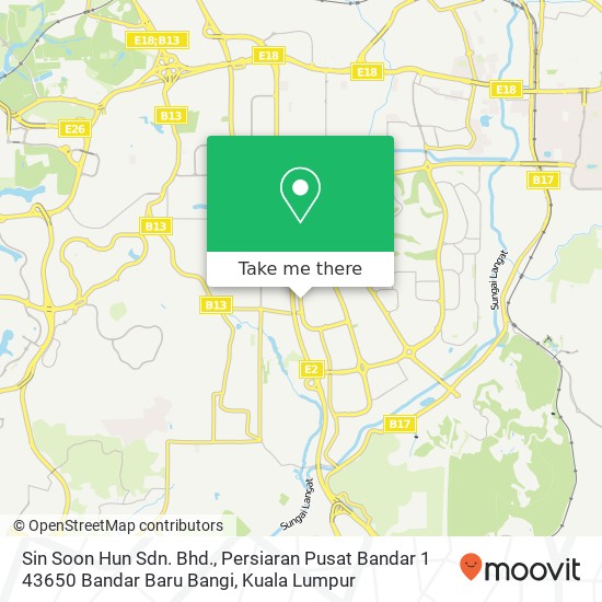 Sin Soon Hun Sdn. Bhd., Persiaran Pusat Bandar 1 43650 Bandar Baru Bangi map