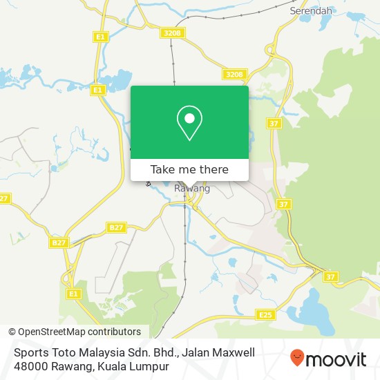 Sports Toto Malaysia Sdn. Bhd., Jalan Maxwell 48000 Rawang map
