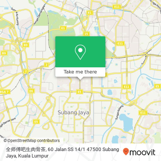 全师傅吧生肉骨茶, 60 Jalan SS 14 / 1 47500 Subang Jaya map