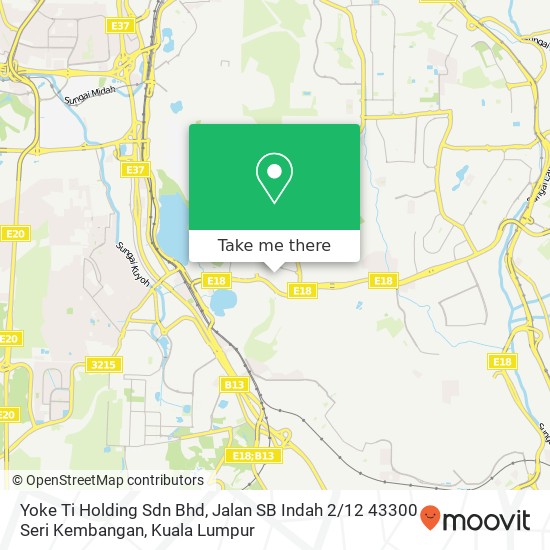 Yoke Ti Holding Sdn Bhd, Jalan SB Indah 2 / 12 43300 Seri Kembangan map