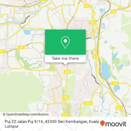 Puj 22 Jalan Puj 9 / 16, 43300 Seri Kembangan map