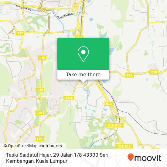 Peta Taski Saidatul Hajar, 29 Jalan 1 / 8 43300 Seri Kembangan