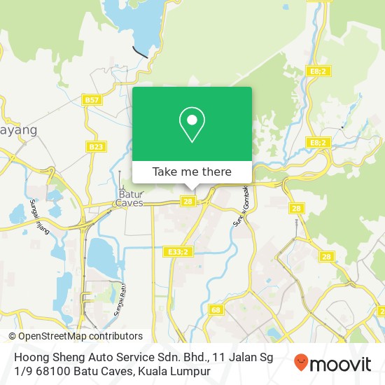 Peta Hoong Sheng Auto Service Sdn. Bhd., 11 Jalan Sg 1 / 9 68100 Batu Caves