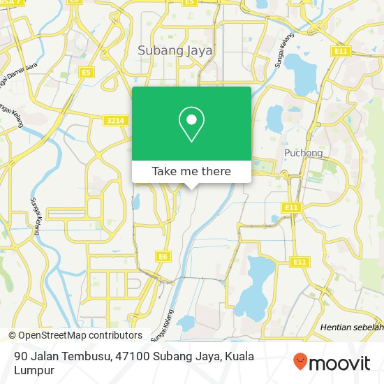 90 Jalan Tembusu, 47100 Subang Jaya map