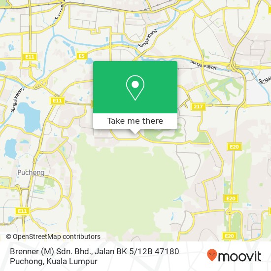 Brenner (M) Sdn. Bhd., Jalan BK 5 / 12B 47180 Puchong map