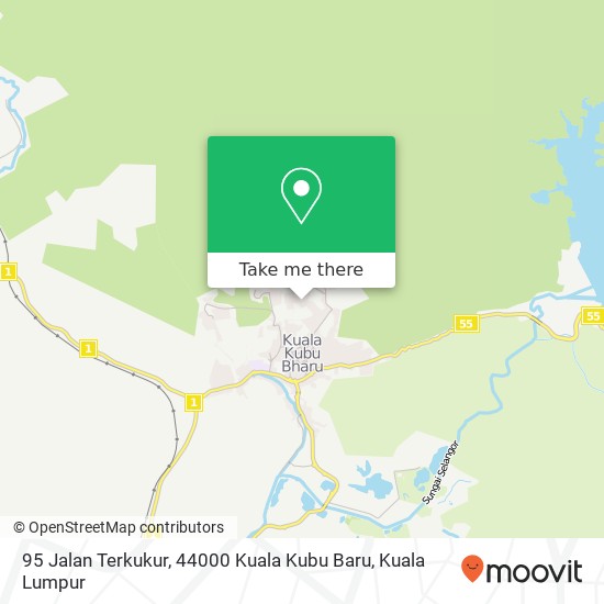 Peta 95 Jalan Terkukur, 44000 Kuala Kubu Baru