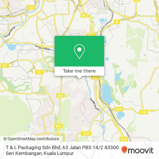 Peta T & L Packaging Sdn Bhd, 63 Jalan PBS 14 / 2 43300 Seri Kembangan