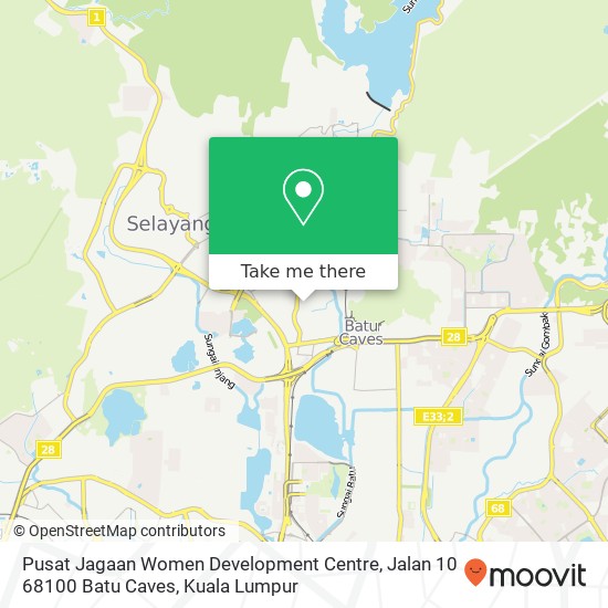 Peta Pusat Jagaan Women Development Centre, Jalan 10 68100 Batu Caves