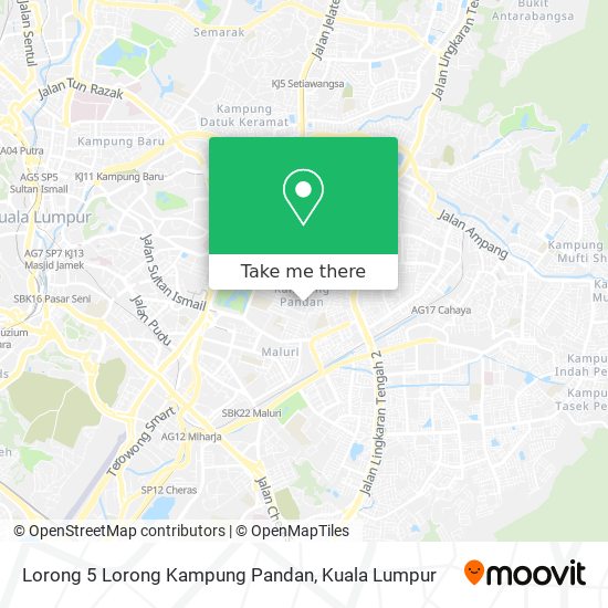 Lorong 5 Lorong Kampung Pandan map