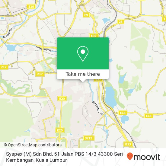 Syspex (M) Sdn Bhd, 51 Jalan PBS 14 / 3 43300 Seri Kembangan map