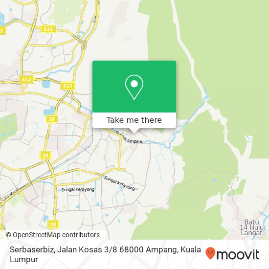Peta Serbaserbiz, Jalan Kosas 3 / 8 68000 Ampang
