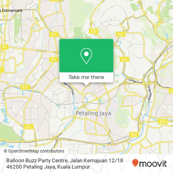 Balloon Buzz Party Centre, Jalan Kemajuan 12 / 18 46200 Petaling Jaya map