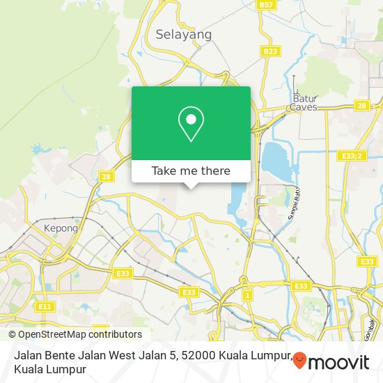 Jalan Bente Jalan West Jalan 5, 52000 Kuala Lumpur map