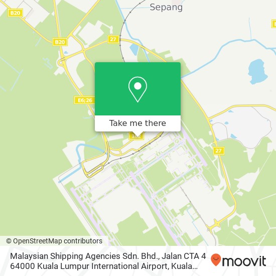 Peta Malaysian Shipping Agencies Sdn. Bhd., Jalan CTA 4 64000 Kuala Lumpur International Airport