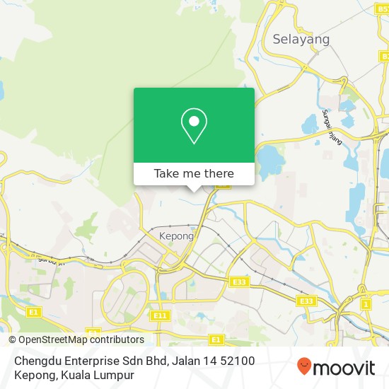 Chengdu Enterprise Sdn Bhd, Jalan 14 52100 Kepong map