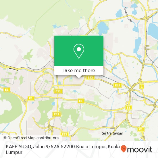 Peta KAFE YUGO, Jalan 9 / 62A 52200 Kuala Lumpur
