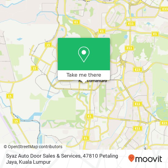 Peta Syaz Auto Door Sales & Services, 47810 Petaling Jaya