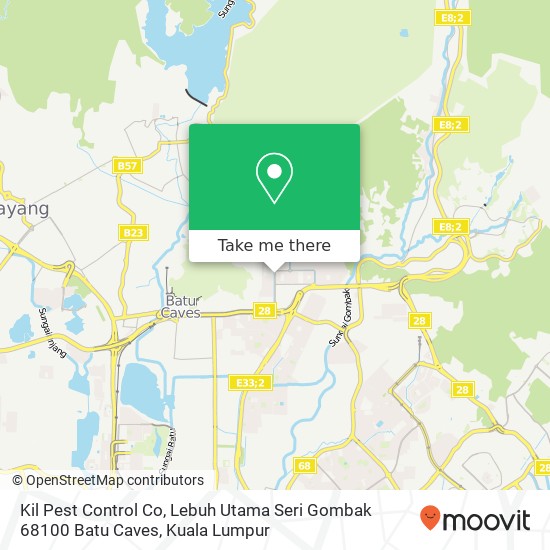 Peta Kil Pest Control Co, Lebuh Utama Seri Gombak 68100 Batu Caves