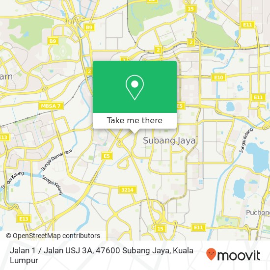 Peta Jalan 1 / Jalan USJ 3A, 47600 Subang Jaya