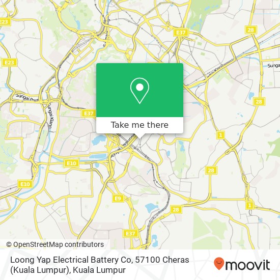 Peta Loong Yap Electrical Battery Co, 57100 Cheras (Kuala Lumpur)