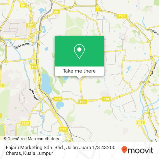 Fajaru Marketing Sdn. Bhd., Jalan Juara 1 / 3 43200 Cheras map