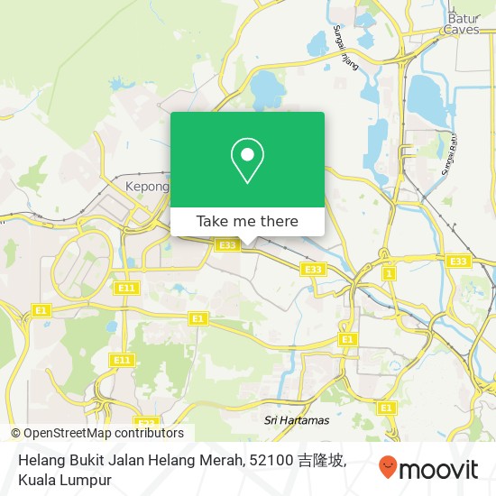 Peta Helang Bukit Jalan Helang Merah, 52100 吉隆坡