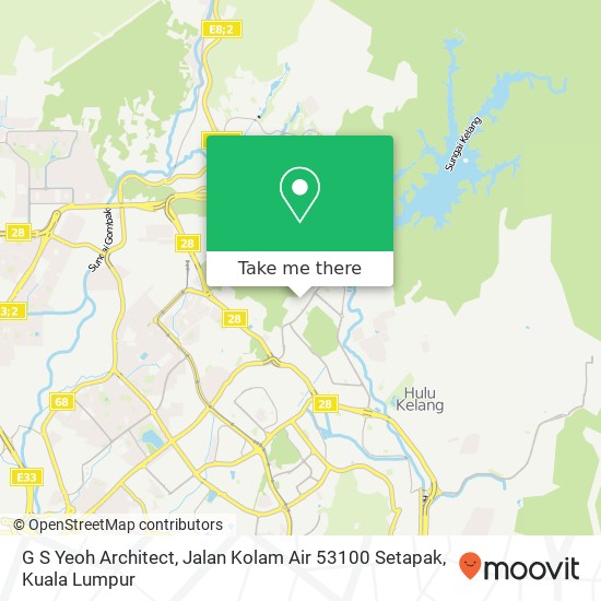 Peta G S Yeoh Architect, Jalan Kolam Air 53100 Setapak