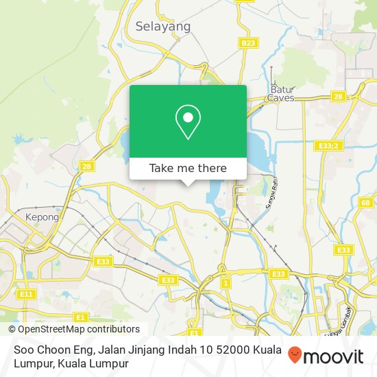 Peta Soo Choon Eng, Jalan Jinjang Indah 10 52000 Kuala Lumpur