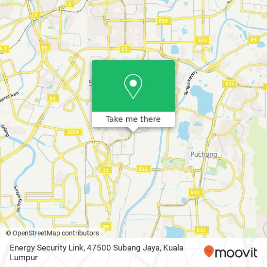 Peta Energy Security Link, 47500 Subang Jaya